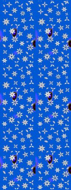 Mavi ve nötr renklerde çiçekler. Raster illüstrasyonunda çiçek deseni çizimi.