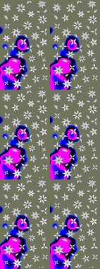 Raster illüstrasyonu. Çiçekli güzel suluboya desen. Yeşil ve mavi renklerde.