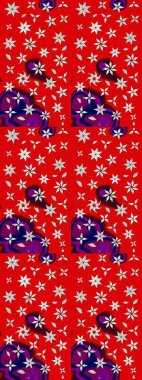 Kırmızı ve nötr renklerde güzel bir tekstil. Raster illüstrasyonu. Suluboya çiçekli çiçek deseni.