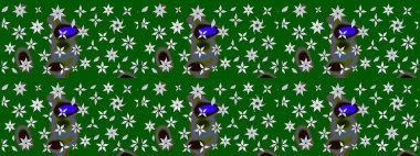 Modern çiçek arkaplanı. Parlak renkli çiçekleri ve yeşil ve nötr renklerde yaprakları olan harika bir çiçek deseni. Moda baskıları için zarif bir şablon. Halk stili.