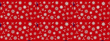 Küçük çiçekteki sevimli çiçek deseni. Kırmızı ve nötr renkte çiçekler.