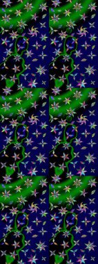 Renkli Bahar Teması eskiz kalıbı. Raster illüstrasyonundaki çiçek desenli çizim. Güzel kumaş deseni. Düz Çiçek Elementleri Tasarımı.