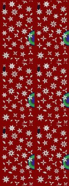 Kırmızı ve nötr renklerde şirin çiçekler. Raster illüstrasyonu. Moda baskısı, albüm, ambalaj kağıdı ve duvar kağıdı için zarif dekoratif süslemeler. Küçük çiçekli basit bir çiçek çizimi..