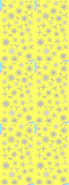 Raster suluboya çiçek deseni, narin çiçekler, sarı ve beyaz çiçekler, tebrik kartı şablonu. Güzel kumaş deseni.