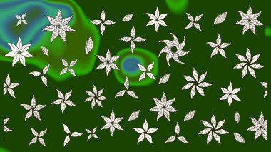 Çiçekli bahar çiçekleri. Küçük çiçekte güzel bir desen. Robot resim. Küçük renkli çiçekler. Moda baskıları için zarif bir şablon. Motley illüstrasyonu.