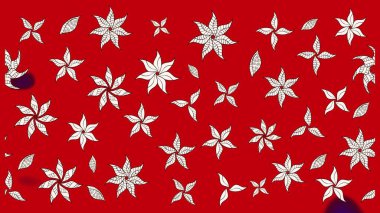 Düz Çiçek Elementleri Tasarımı. Sevimli çiçek raster deseni. Sketch Colour Spring Theme eskiz kalıbı. Kırmızı ve nötr renkte çiçekler.