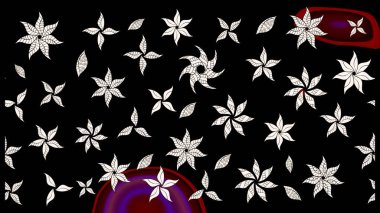 Renkli Yaz Temalı eskiz kalıbı. Siyah ve nötr renklerde çiçekler. Düz Çiçek Elementleri Tasarımı. Raster illüstrasyonunda çiçek deseni çizimi.