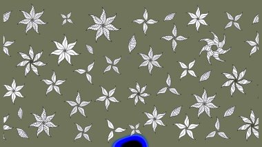 Sevimli çiçek raster deseni. Düz Çiçek Elementleri Tasarımı. Yeşil ve beyaz renkli çiçekler. Renkli Yaz Teması çizim şablonu.