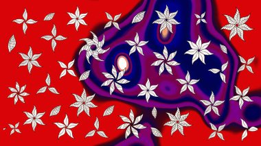 Motley illüstrasyonu. Küçük çiçekte güzel bir desen. Moda baskıları için zarif bir şablon. Robot resim. Çiçekli yaz çiçekleri. Küçük renkli çiçekler..