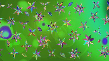 Çiçek deseni. Düz Çiçek Elementleri Tasarımı. Chichi 'nin kumaş kalıbını çiz. Raster illüstrasyonu. Renkli Bahar Teması çizim şablonu.