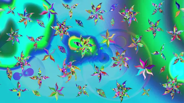 Sabıka fotoğraflarında, bebek kıyafetlerinde, duvar kâğıtlarında, paket kutularında falan kullanılabilir. Zarif, parlak ve eskiz mavi ve yeşil çiçek deseni tasarımı.