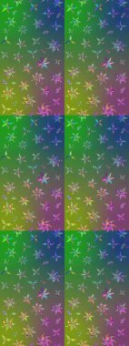 Güzel çiçek deseni. Düz Çiçek Elementleri Tasarımı. Renkli Bahar Teması eskiz kalıbı. Yeşil ve mavi renkte çiçekler.