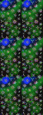 Yeşil ve gri renklere karalamalar çizilmiş çiçek deseni. Raster illüstrasyonu.