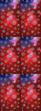 Renkli çizim kalıbı. Çiçek arkaplan. Çiçek duvar kâğıdı. Raster illüstrasyonu. Kırmızı ve pembe renkli şirin tekstil.