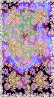 Çizgi sanatı tasarım şablonu için kusursuz sınır. Altın desenli çiçek dekoru. Doğu tarzı element. Tarafsız ve bej renklerde altın element. Davetiyeler, kartlar, web sayfası için Raster illüstrasyonu.