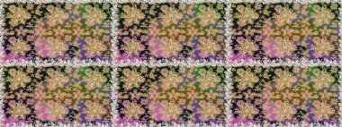 Gri ve bej renkli, altın elementli klasik, pürüzsüz desen. Raster illüstrasyonu.