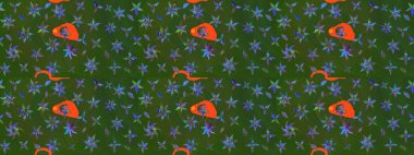 Çiçekli yumuşak bir eskiz şekli. Raster çiçekleri klasik tarzda çizilmiş. Yumuşak, bahar çiçekleri yeşil ve mavi renklerde. Raster illüstrasyonu.