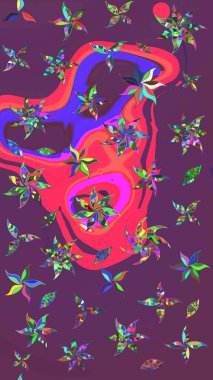 Ev dekoru. Paisley el çizimi elementler. Fantezi çiçekli eskiz deseni, doğal duvar kağıdı, çiçek desenli kıvrımlı illüstrasyon.