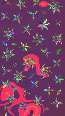 Eskiz geçmişi. Kumaş, tekstil, duvar kağıdı baskısı için. Tomurcukları papatya çiçekleri olan sevimli bir çiçek deseni. Miles Fleur, süslü püslü bir süs. Eski usul. Raster illüstrasyonu.