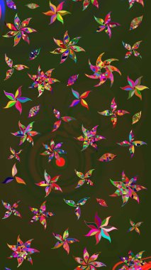 Çizim kalıbı. Raster illüstrasyonu. Ultraviyole kumaş deseni. Organik motif arkaplanı.