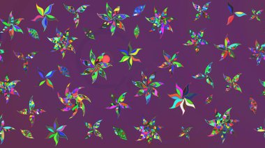Vadinin çiçekleri mor ve yeşil renklerde. Çiçeksel çizim kalıbının çizimi.