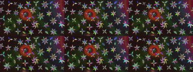 Çiçek desenli eskiz. Gri ve kahverengi renkli çiçekler. Düz Çiçek Elementleri Tasarım Raster illüstrasyonu. Renkli Bahar Teması çizim şablonu.