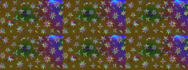 Küçük çiçekteki sevimli çiçek deseni. Yeşil ve kahverengi renkte çiçekler.