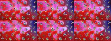 Küçük çiçekte güzel bir çiçek deseni var. Raster deseni. Çiçekli çiçek deseni, suluboya..