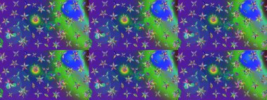 Küçük mavi, mor ve çiçeklerle oldukça eski bir besin torbası deseni. Tekstil, kumaş, kapaklar, duvar kağıtları, baskı, naylon, koleksiyon defteri, örgü, dekupaj için güzel bir eskiz. Millefleurlar.