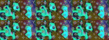 Raster resim. Güzel kumaş deseni. Doodle çiçekler ve dalları, otlar ve çiçekler. Elle çizilmiş.