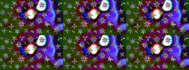 Çiçek deseni. Flower eskiz arka planı. Şatafatlı bahar bahçesi dokusu. Raster illüstrasyonu.