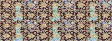 Kahverengi renklerde altın elementler. Duvar kâğıdı barok, İspanyol kumaşı. Skeç raster arka planı. Çiçek deseni. Şekil grafik deseni.