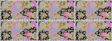 Çiçek süsü kumaş deseni, cam, çiçek desenli metal gri renkli ve altın elementli. Klasik raster altın pürüzsüz desen.