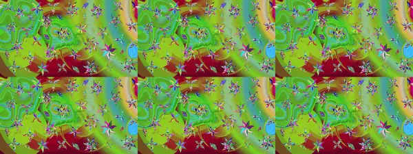 Çiçek desenli çizim. Raster illüstrasyonu. Asya tekstil tarzında. Güzel kumaş deseni. Renkli Bahar Teması eskiz kalıbı. Düz Çiçek Elementleri Tasarımı.