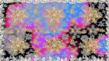 Gri renklerdeki altın element. Lüks, kraliyet ve Viktorya dönemi konsepti. Klasik barok çiçek desenli, gri yerine altın desenli. Süslü raster dekorasyonu.