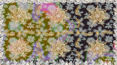 Barok tarzında kusursuz bir doğulu süsü. Raster geleneksel altın pürüzsüz desen gri renklerde.