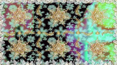 Tarafsız renklerde, altın elementlerle pürüzsüz bir desen. Şam tasarım için kusursuz desen.