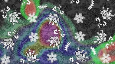 Egzotik çiçekler, gri ve yeşil renkler üzerine botanik ve parlak klasik doğa. Raster illüstrasyonu. Klasik tropikal doğal elementlerin suluboya seti.