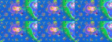 Davetiye ve kartpostal tasarımı için dekoratif çiçek unsurları. Yapraklı çizim şekli. Tekstil için figür. Poster ya da kapak için arka plan. Sevimli zarif çiçekler Raster illüstrasyonu.