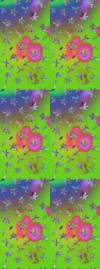 Parlak elementlerin. Çizim çiçek deseni duvar kağıdı, web sitesi arka planı, ambalaj kağıdı, davetiye, broşür, afiş veya web sitesi için kullanılabilir. El çizimi Raster illüstrasyonu.