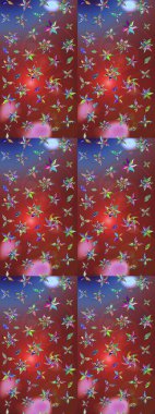 Modern çiçek arkaplanı. Parlak renkli çiçekleri ve kahverengi ve kırmızı renkte yaprakları olan harika bir çiçek deseni. Moda baskıları için zarif bir şablon. Halk stili.