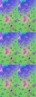 Raster Moda kumaş deseni. Çizgi çizimi kalıbı. Şirin çiçekler..