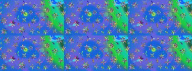 Güzel eskiz şekli. Renkli Yaz Temalı eskiz kalıbı. Düz Çiçek Elementleri Tasarımı. Güzel kumaş deseni. Raster çiçekli arka plan. Yazdır.