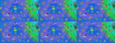 Robot resim. Raster illüstrasyonu. Küçük çiçekte sevimli çiçek deseni var..