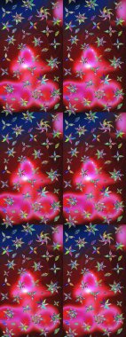 Kırmızı ve kahverengi renkte çiçekler. Raster illüstrasyonu. Çiçek desenli eskiz, vuruşlar, sıçramalar, yaz çiçekleri..