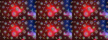 Süslü kumaş deseni. Düz Çiçek Elementleri Tasarımı. Raster illüstrasyonundaki çiçek desenli çizim. Renkli Bahar Teması çizim şablonu.