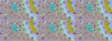 Özgürlük stili Millefleur 'lar. Küçük yabani çiçeklerdeki halk modelini çiz. Taşralı şıklığı. Tekstil, duvar kağıdı, kapaklar, yüzey, baskı, hediye paketi, hatıra defteri, dekupaj için çiçek çayırı arka planı.