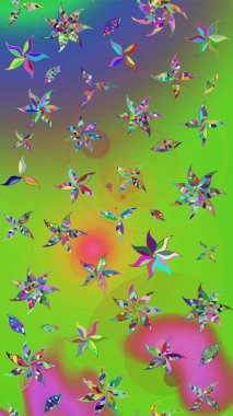 Raster deseni. Organik elementler. Botanik çizim kalıbı. Suluboya etkisi.