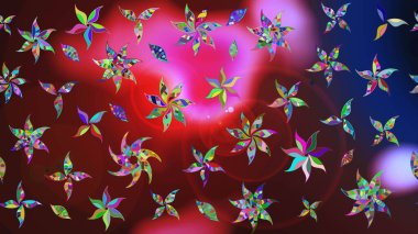 Kahverengi ve kırmızı renkte çiçekler. Gömlek baskısı için çiçek boyası. Çiçek eskiz kalıbı geçmişi.