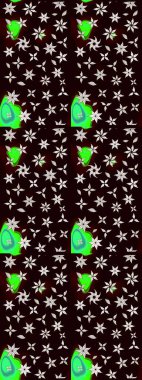 Poster ya da kapak için arka plan. Tekstil için figür. Yapraklı çizim şekli. Şirin, zarif çiçekler Raster illüstrasyonu. Davetiye ve kartpostal tasarımı için dekoratif çiçek unsurları.